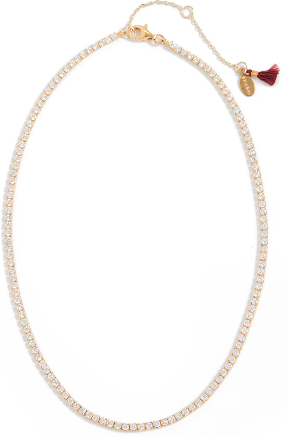 SHASHI Cubic Zirconia Tennis Necklace Gold One Size  Gold  size:One Size