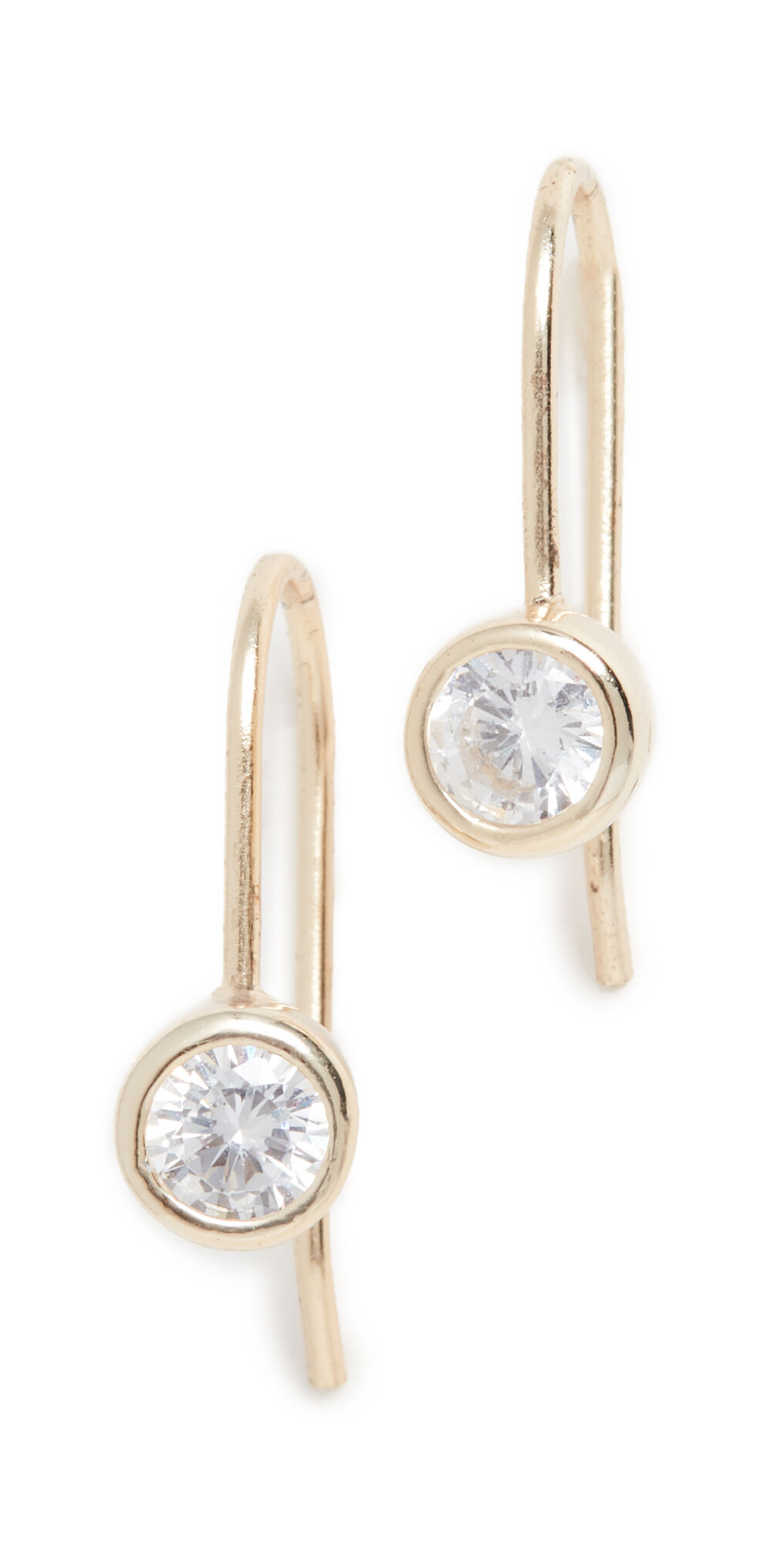 SHASHI Solitaire Earrings Gold One Size  Gold  size:One Size