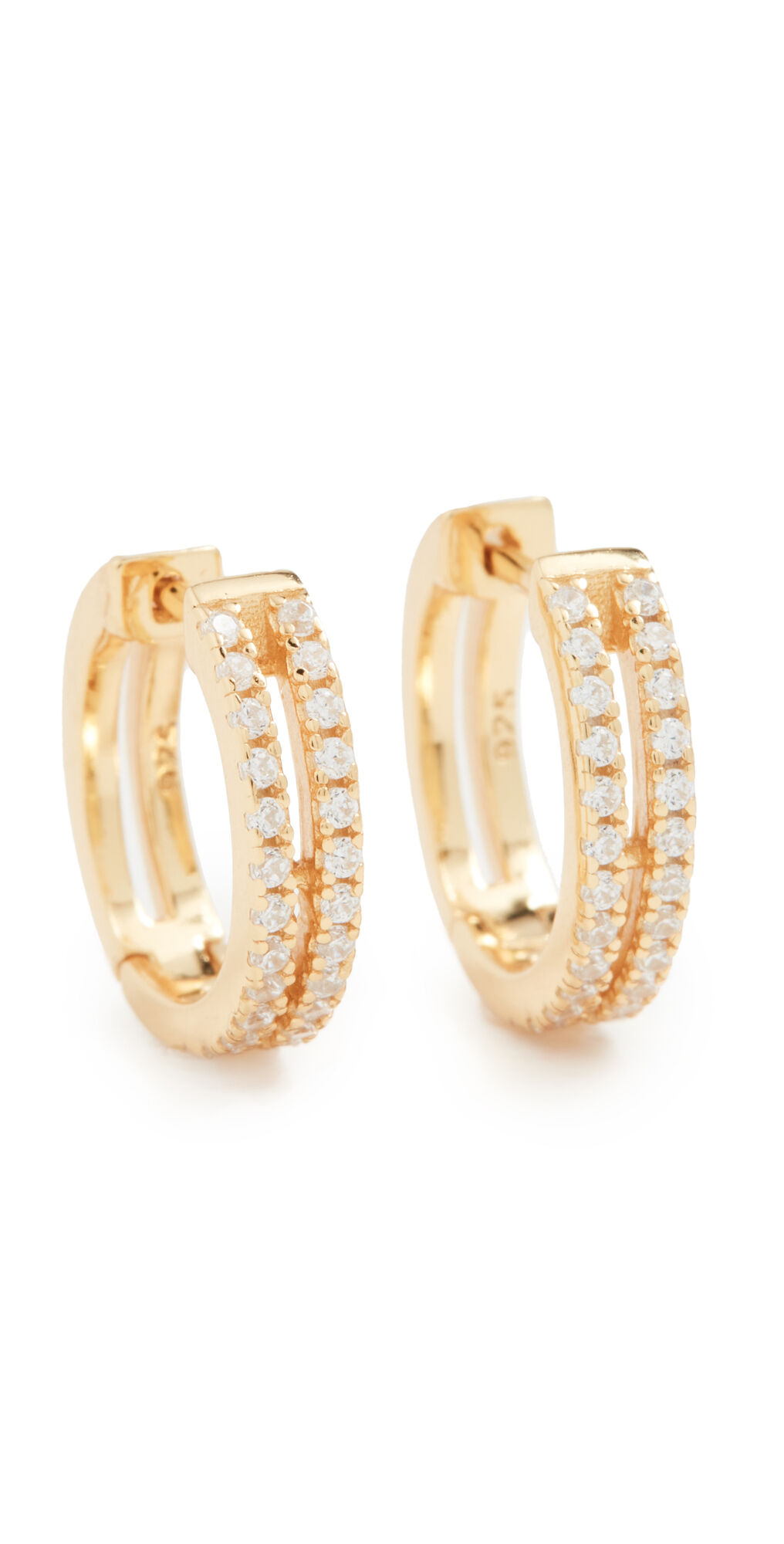 SHASHI Thea Huggie Earrings Gold/Clear One Size  Gold/Clear  size:One Size
