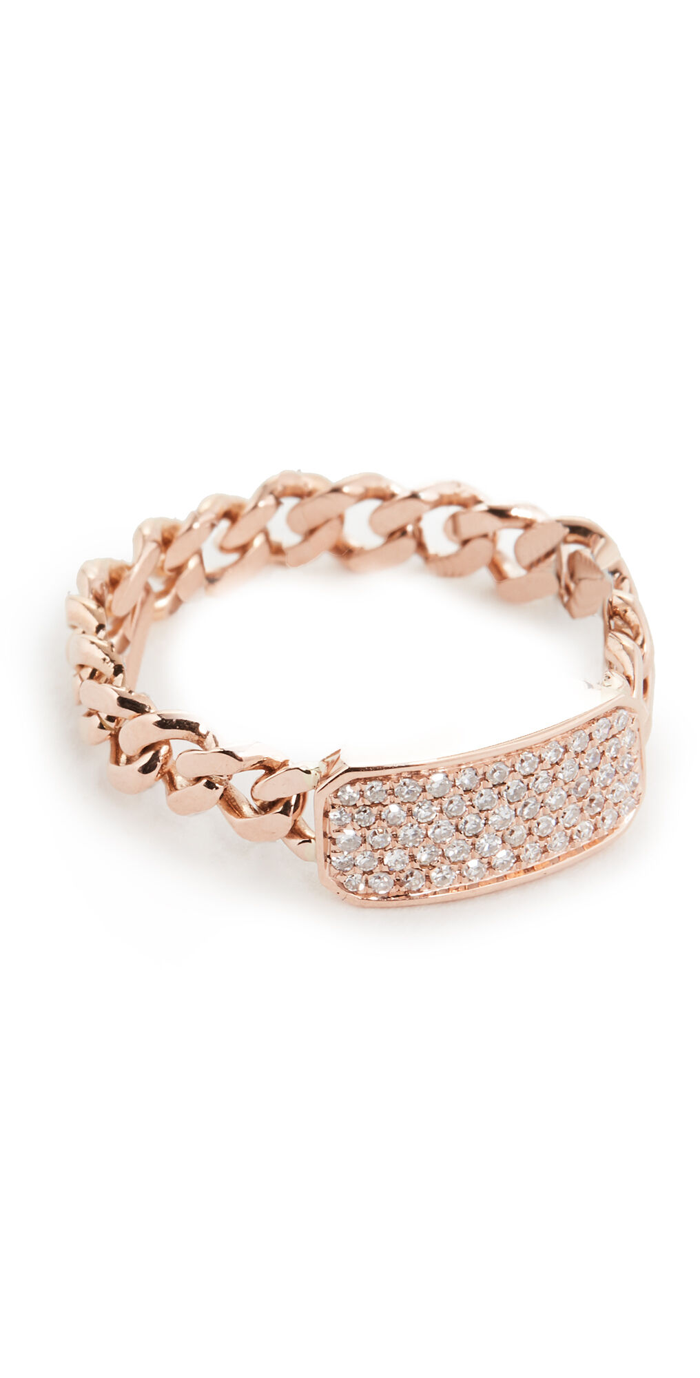 SHAY Baby Pave ID Link Ring Rose Gold 7  Rose Gold  size:7