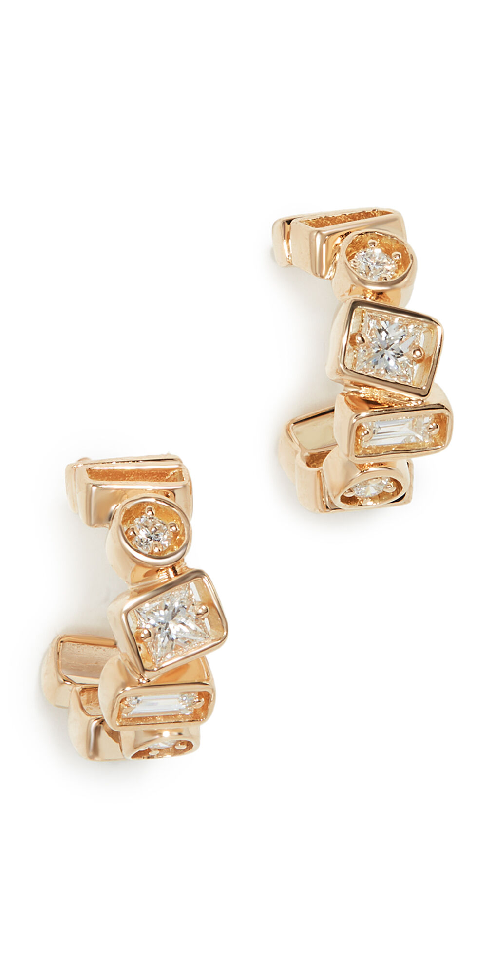 Suzanne Kalan 18k Yellow Gold Inlay Collection Small Huggies Yellow Gold One Size  Yellow Gold  size:One Size