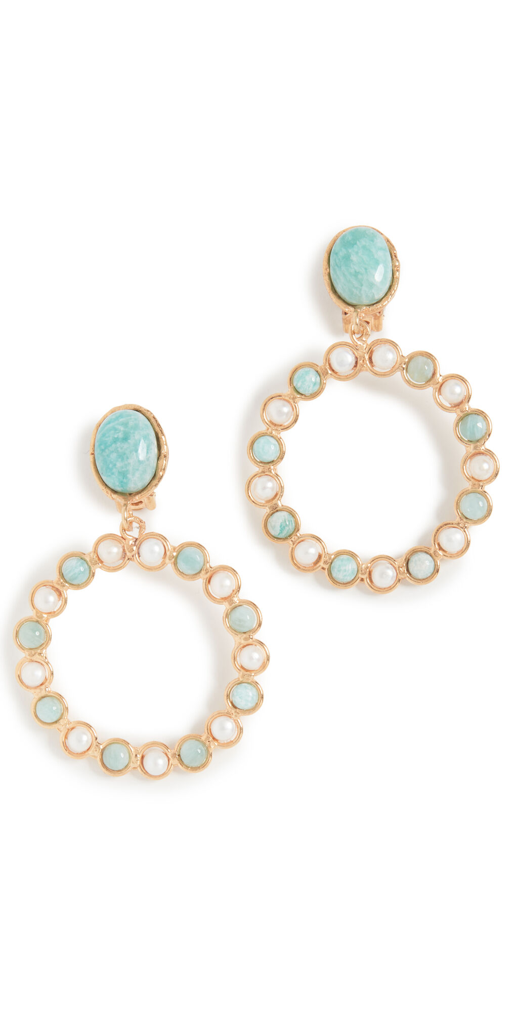 Sylvia Toledano Happy Earrings Amazonite/Pearl One Size  Amazonite/Pearl  size:One Size
