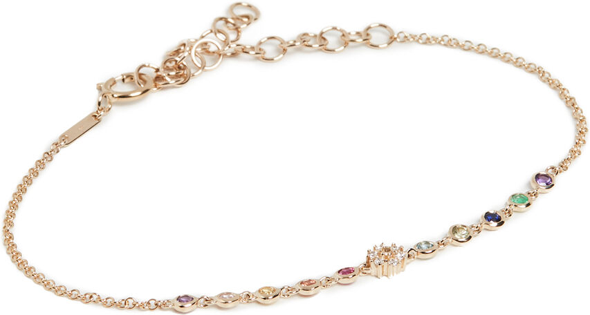 The Last Line 14k Mini Diamond Flower & Rainbow Bracelet Diamond One Size  Diamond  size:One Size