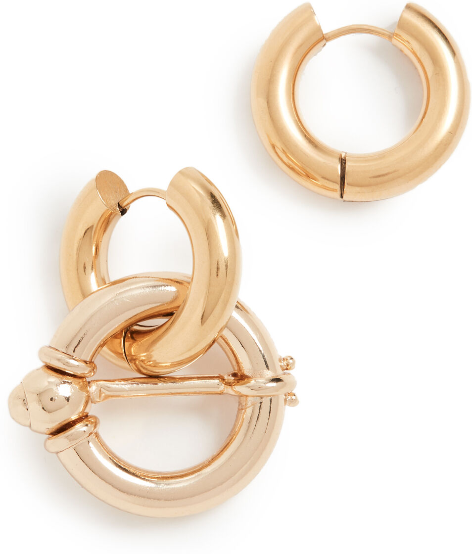 Timeless Pearly Gold Hoops Gold One Size  Gold  size:One Size