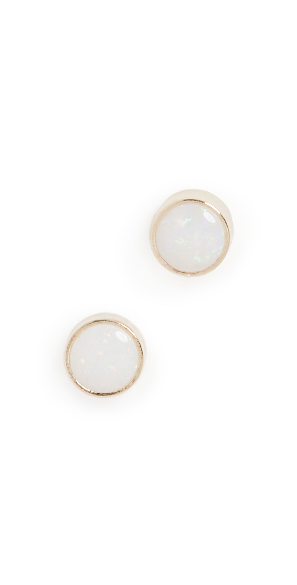 Chicco Zoe Chicco 14k Gold Opal Gemstones Stud Earrings Gold/White One Size  Gold/White  size:One Size