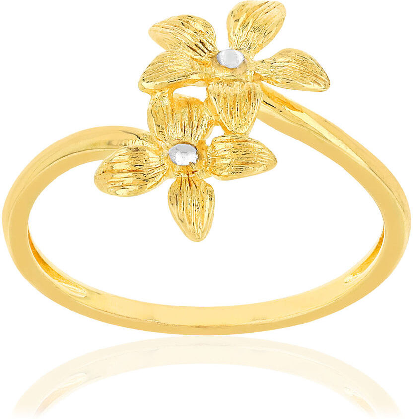 MATY Bague or 375 jaune fleurs- MATY