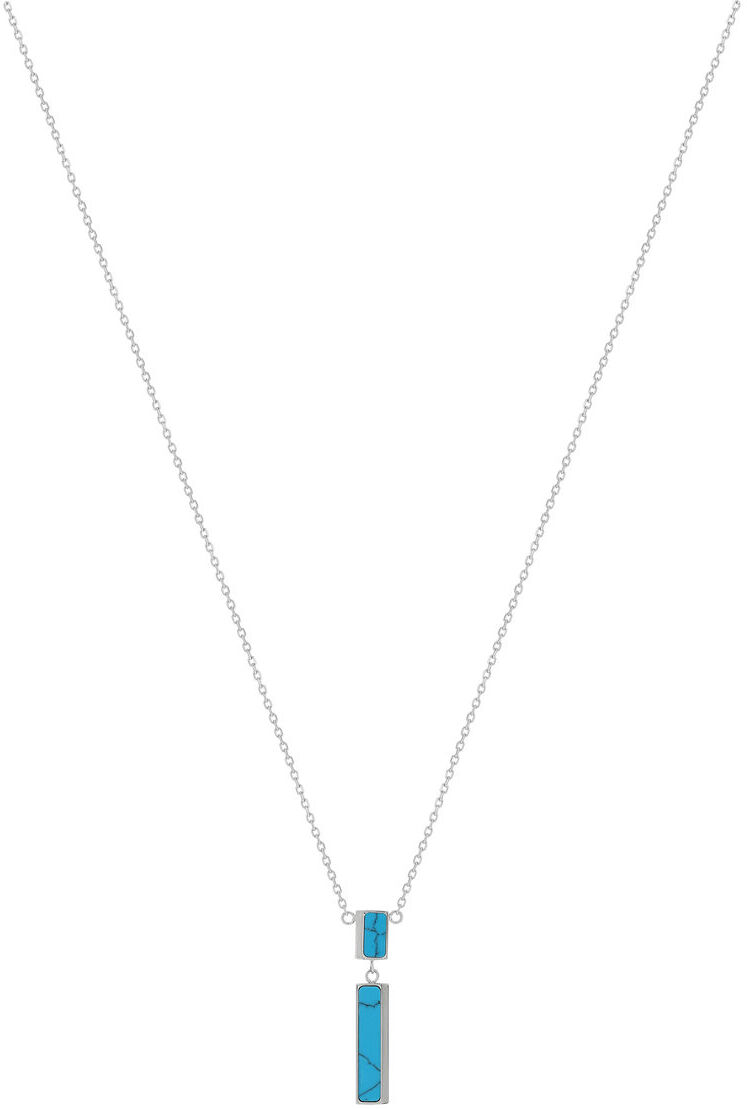 MATY Collier acier inoxydable howlite bleu 47 cm- MATY