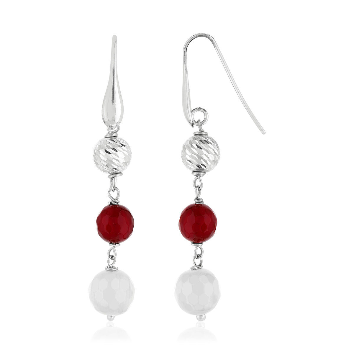 MATY Boucles d'oreilles argent 925 pendants pierres imitation- MATY