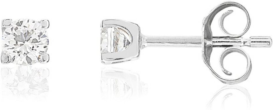 MATY Boucles d'oreilles or 750 blanc diamant synthÃ©tique- MATY