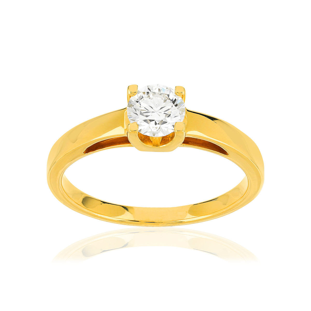 MATY Solitaire or jaune 750 diamant synthÃ©tique 0,5 carat- MATY