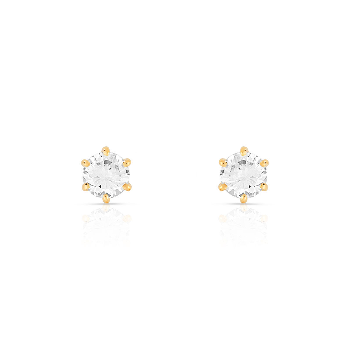 MATY Boucles d'oreilles or 750 jaune dia synth 0.50 ct- MATY