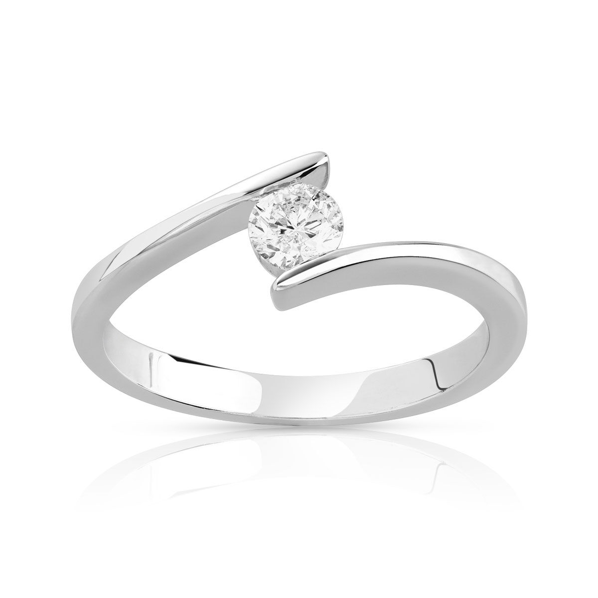 MATY Solitaire or blanc 750 diamant synthÃ©tique 0.25 carat- MATY
