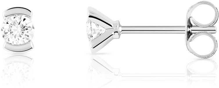 MATY Boucles d'oreilles or blanc 750 diamant synthÃ©tique 0.30 carat- MATY