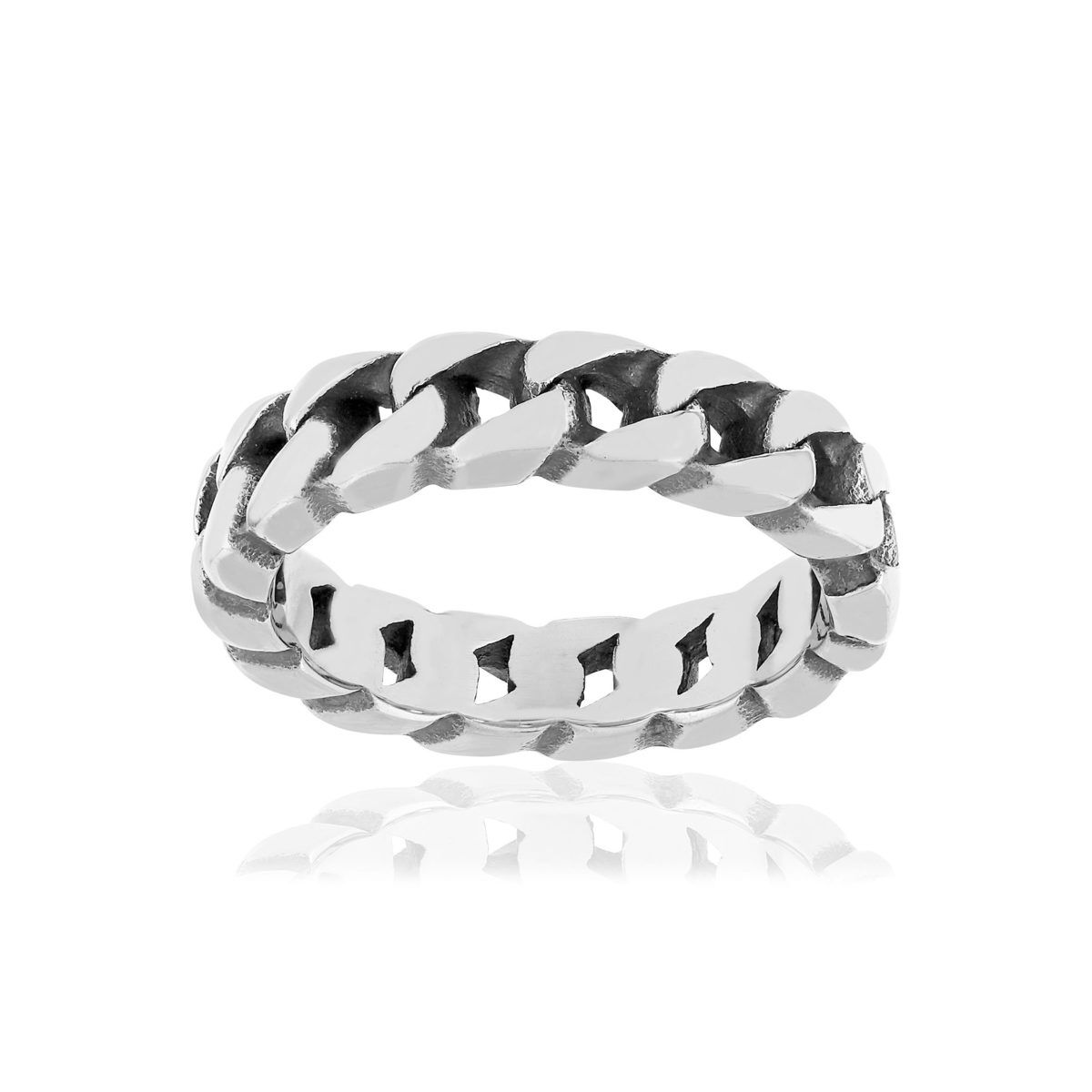 MATY Bague acier maille gourmette- MATY