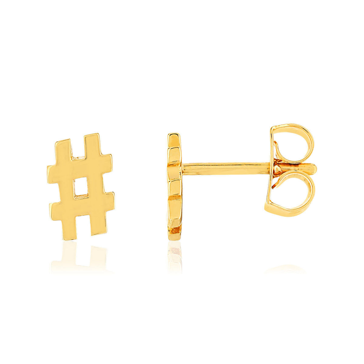 MATY Boucles d'oreilles plaque or hashtag- MATY