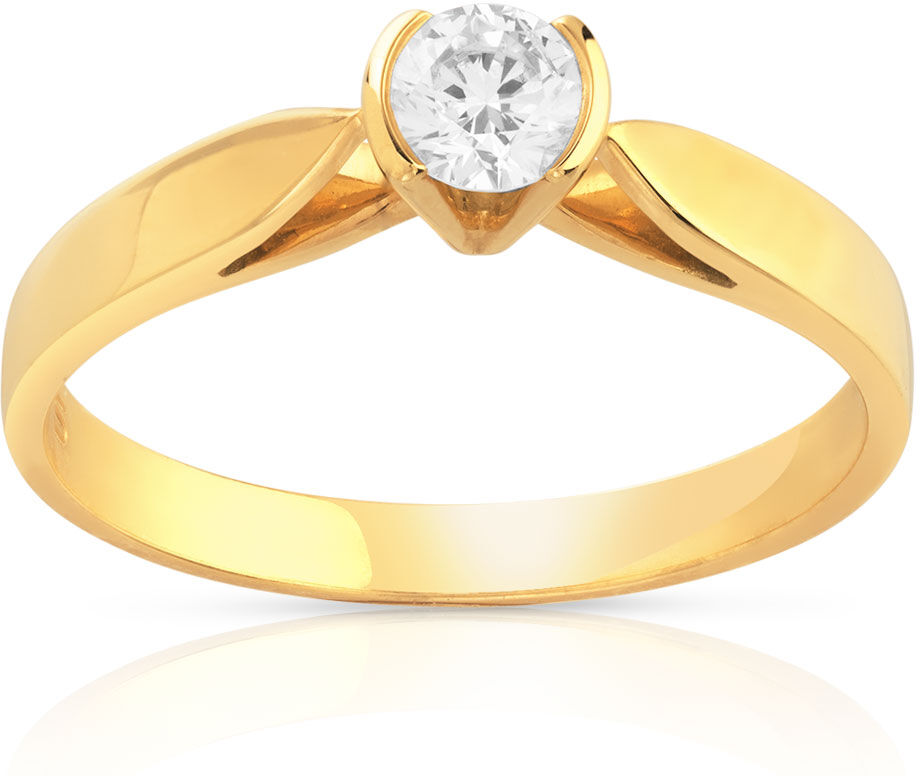 MATY Solitaire or 750 diamant 0.25 carat H/P1- MATY