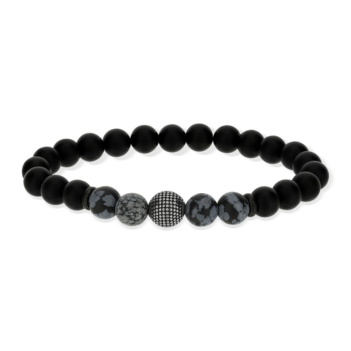 MATY Bracelet acier onyx 21 cm- MATY