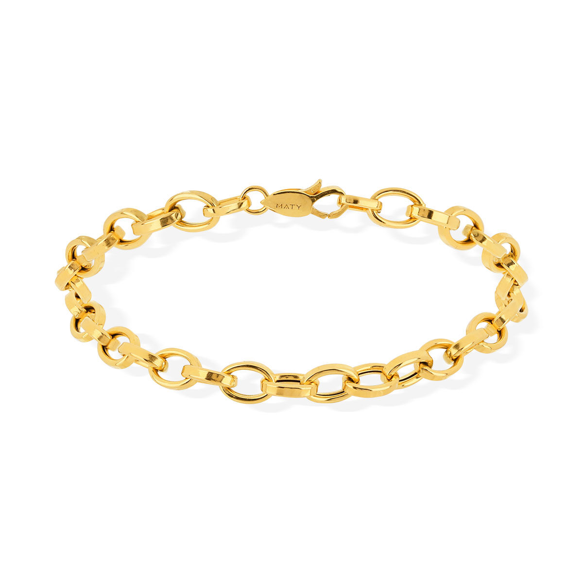 MATY Bracelet or 750 jaune maille ovale 18 cm- MATY