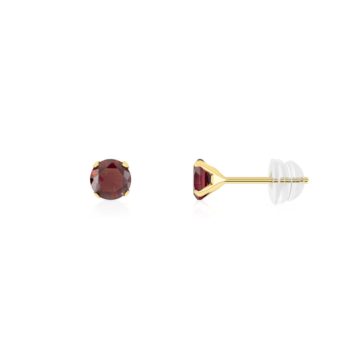 MATY Boucles d'oreilles or 375 jaune grenats- MATY