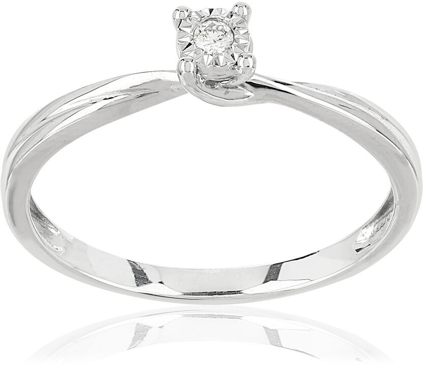 MATY Bague or blanc 375 diamant- MATY