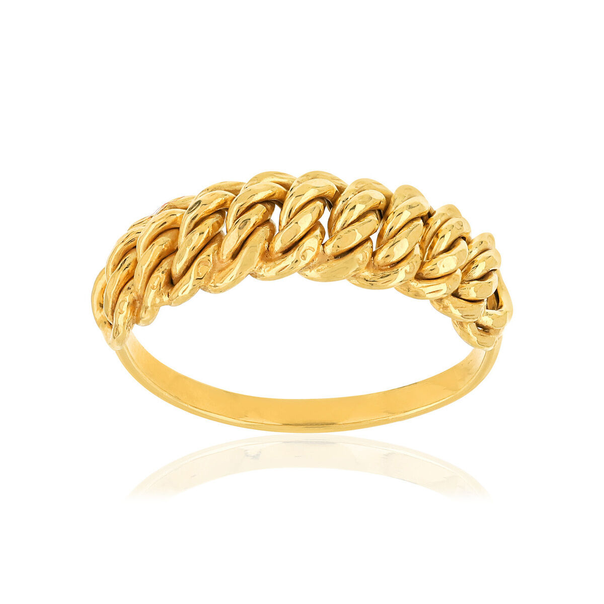 MATY Bague or 375 jaune maille- MATY