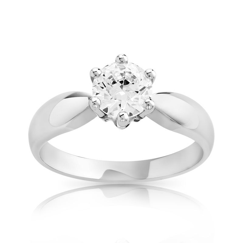 MATY Solitaire or 750 blanc diamant 0,8 carat- MATY