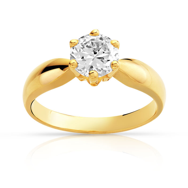 MATY Solitaire or 750 jaune diamant 1 carat- MATY