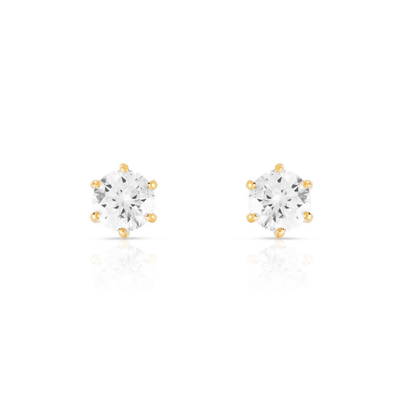 MATY Boucles d'oreilles or 750 jaune diamant- MATY