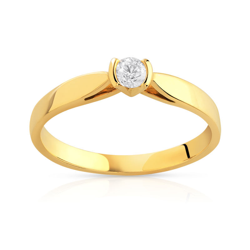 MATY Solitaire or 750 jaune diamant 0,1 carat- MATY