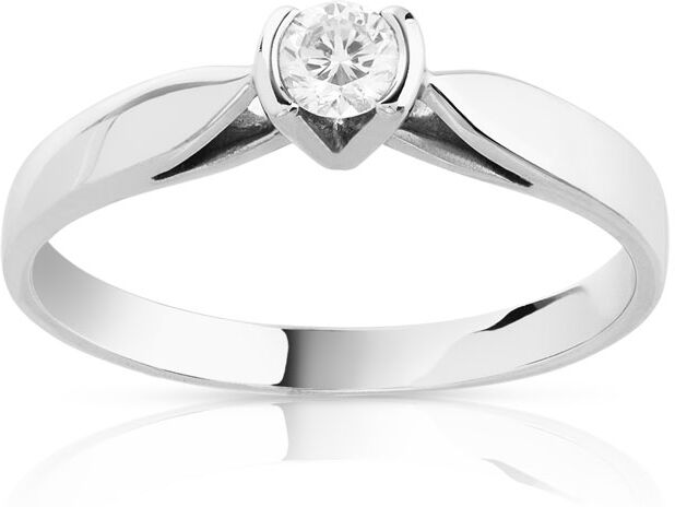 MATY Solitaire or 750 blanc diamant 0,15 carat- MATY