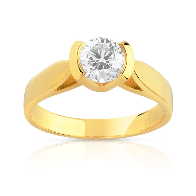 MATY Solitaire or 750 jaune diamant 0,7 carat- MATY
