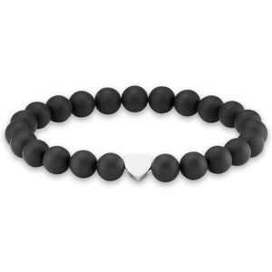 Firetti Armband »Herz mit Kugeln aus Edelstein«, Made in Germany - mit Onyx... edelstahlfarben-schwarz-matt + schwarz-matt Größe