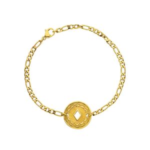 Purelei Armband »Schmuck Geschenk Lolani, runder Anhänger mit Motiv,... gelbgoldfarben Größe