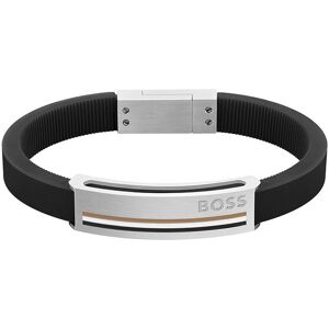 Boss Armband »Schmuck Edelstahl Armschmuck Silikonarmband SARKIS« edelstahlfarben-braun-weiss-schwarz Größe