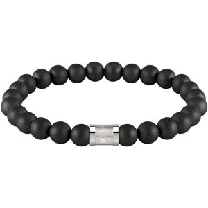 Boss Armband »Schmuck Edelstahl Armschmuck Beadarmband BEADS FOR HIM«, mit Onyx edelstahlfarben-schwarz + schwarz Größe M