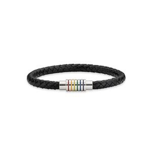 Bruno Banani Lederarmband »Schmuck Geschenk, Armband Regenbogen, Anlass... schwarz-edelstahlfarben Größe 21