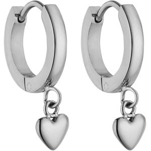 Purelei Paar Creolen »Schmuck Geschenk Lovely Heart Herz Ohrringe, 2203« edelstahlfarben Größe