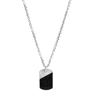 Firetti Kette mit Anhänger »Schmuck Geschenk, Halskette Dog Tag« edelstahlfarben-schwarz Größe