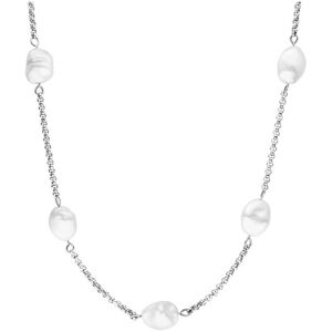 Purelei Perlenkette »Schmuck Geschenk Malahi, 2024«, mit Süsswasserzuchtperle edelstahlfarben-weiss Größe