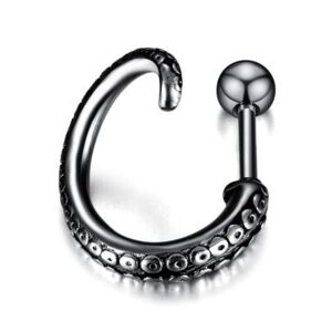 Firetti Single-Ohrstecker »Schmuck Geschenk Ohrschmuck einzeln Oktopus« schwarz Größe