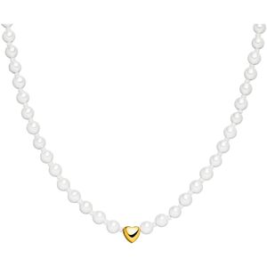 Purelei Perlenkette »Schmuck Geschenk Lovely Herz, 23031«, mit Muschelperle gelbgoldfarben-weiss Größe