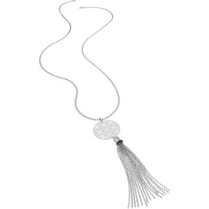 LASCANA Lange Kette, mit Ornament und Tassel, Kette mit Anhänger, Halsschmuck silberfarben Größe