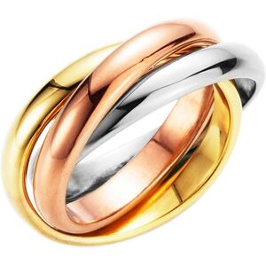 Firetti Fingerring »Schmuck Geschenk, 3-fach verschlungen, tricolor« edelstahlfarben-roségoldfarben-gelbgoldfarben Größe 17