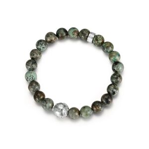 Firetti Perlenarmband »Schmuck Geschenk Armschmuck Armkette Perle«, mit Amazonit edelstahlfarben-grün + grün Größe