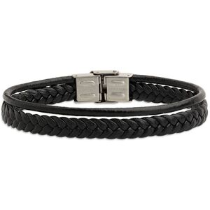 XENOX Armband »LEATHER & MORE, X2594B« edelstahlfarben-schwarz Größe