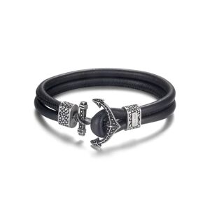 Kingka Armband »Anker, SLB1882« edelstahlfarben-schwarz Größe