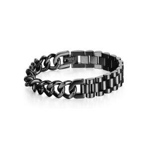 Firetti Edelstahlarmband »Schmuck Geschenk, Armband Panzerkette kombiniert,... schwarz Größe