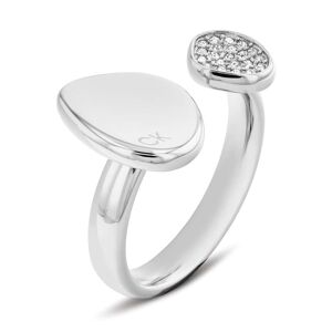 Calvin Klein Fingerring »Schmuck Edelstahl Fingerring Damenring«, mit Glasstein edelstahlfarben-kristallweiss + kristallweiss Größe 56