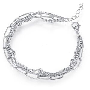 Kingka Armband »Schmuck Geschenk, Layering« edelstahlfarben Größe