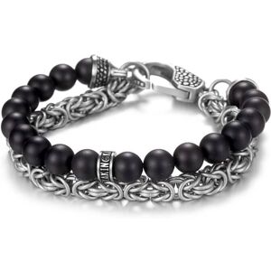 Kingka Armband »SB2207SAG«, mit Achat edelstahlfarben-schwarz + schwarz Größe